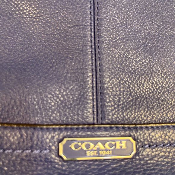 Designer Coach Vintage Midnight Blue Leather Hobo Handbag - Picture 7 of 10